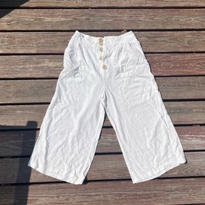White linen pants